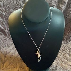 Swarovski reversible swan charm crystal necklace